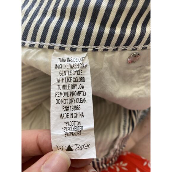 Indigo Rein Jeans Womens Size 9 Blue White Stripe Casual Flare Bell Bottom Pants - Picture 4 of 8